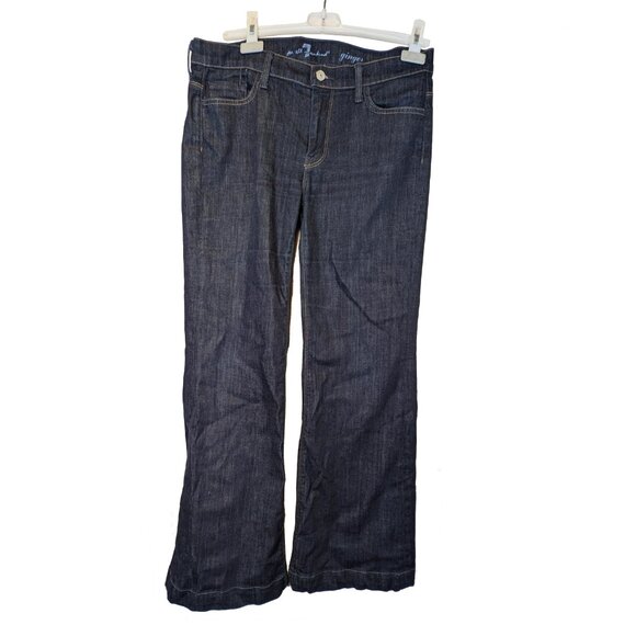 7 For All Mankind - Ginger Wide Leg  Dark Wash Jeans Size 32 - Picture 4 of 6